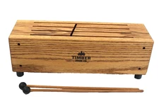 Timber Drum Company Slit Tongue Log Drum with Mallets #R4940