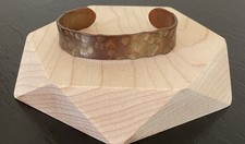 Brutalist Hammered Vintage Copper Cuff Bracelet Patina