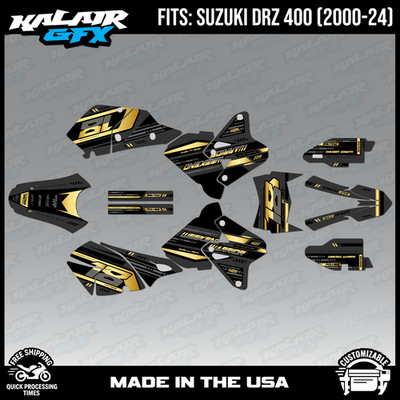 Graphics kit for Suzuki DRZ400 SM, S and E (2000-2024) Warrior - Gold