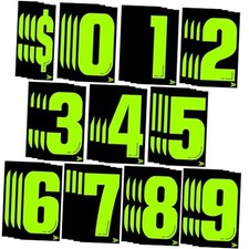 Pcs 7 1/2 Vinyl Number Decals Large Chartreuse Windshield Pricing Stickers 44