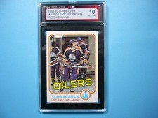 1981/82 O-PEE-CHEE NHL HOCKEY CARD #108 GLENN ANDERSON ROOKIE RC KSA 10 GEM OPC. rookie card picture