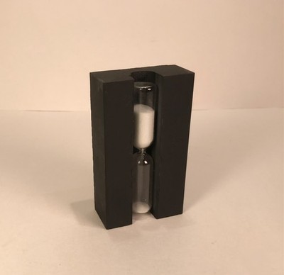 Vintage Small Sand Egg Timer Hourglass with Stone Base 3 Minute Original Box Art
