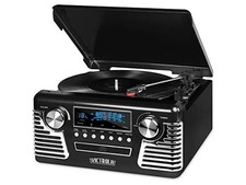  NEW Victrola 50's Retro Bluetooth Record Player Black