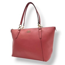 Authentic COACH Ava Tote Bag Crossgrain Leather Pink Gold Hardware Women