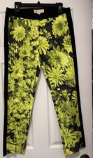 Michael Kors Size 6 Women Floral Tropical Neon Pants Only $37