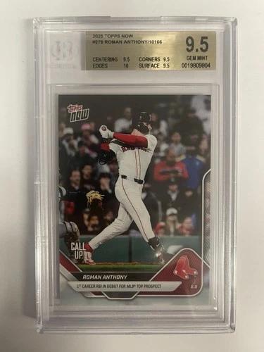 2025 Topps Now Roman Anthony #279 RC Rookie CALL-UP Debut BGS 9.5 GEM MT (QTY)