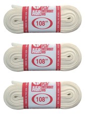 A R Sports Figure Skate Laces, 108" - White 3-Pack