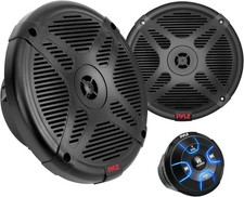 Pyle 6.5'' Dual Marine Speakers Kit w/Amplified Bluetooth Remote ControlReceiver