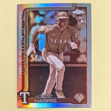 2025 Topps Chrome DUSTIN HARRIS (RC) Base Set #131 Sepia Refractor Rangers