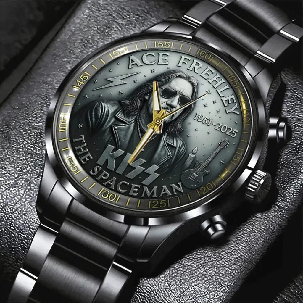 KISS x Ace Frehley Black Stainless Steel Watch
