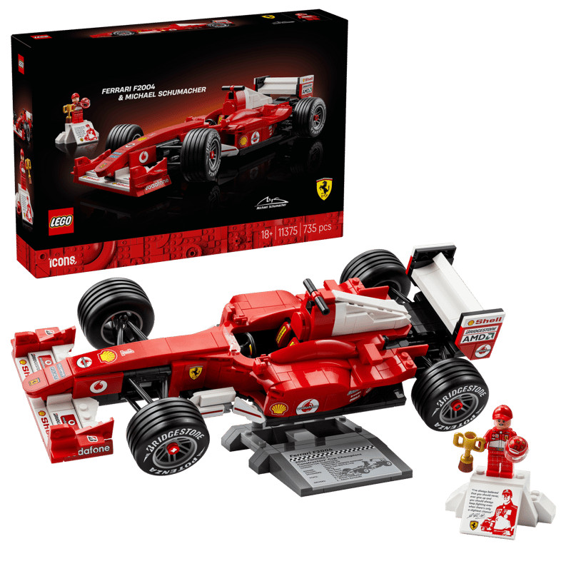 LEGO ICONS F1: Ferrari F2004 & Michael Schumacher Racing Car (11375) Brand New