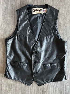 SCHOTT Vest Coats, Jackets & Vests Leather Outer Shell for Men for