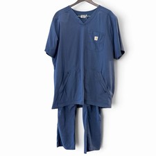 Carhartt Mens Scrub Set 2XL Navy Blue Rugged Flex Peak Technical C15037 C55037