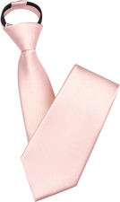 3.15"  8cm  Mens Solid Satin Tie Pre-tied Adjustable Zipper Necktie for Business