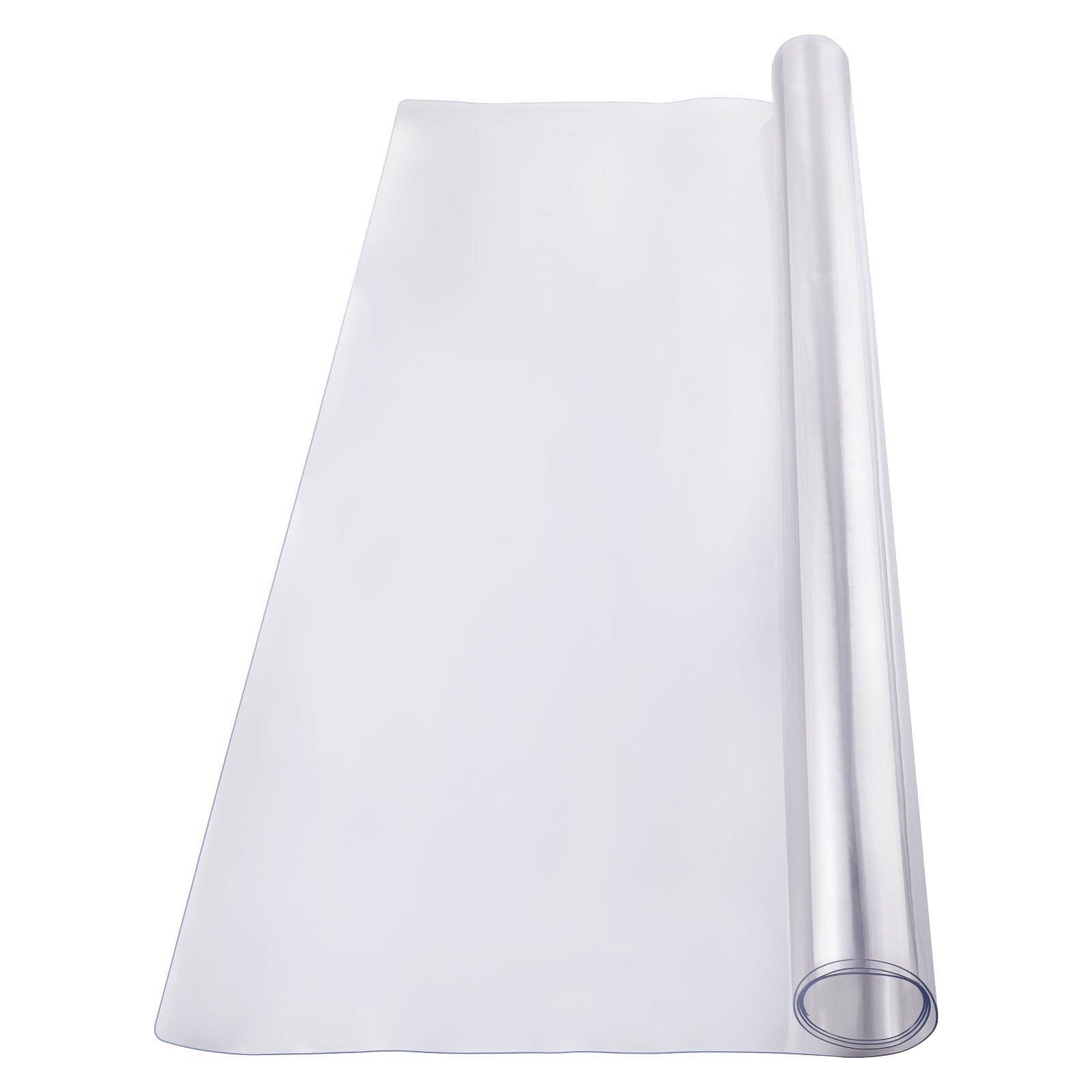 Plastic Table Cover, 48 x 48 Inch 1.5 mm Thick Clear Table Protector, Square PVC