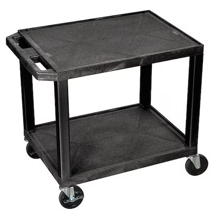 Zoro Select Wt26 Utility Cart With Lipped Plastic Shelves, Thermoplastic