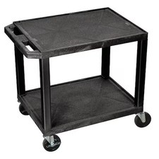 Zoro Select Wt26 Utility Cart With Lipped Plastic Shelves, Thermoplastic
