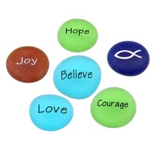 Courage to Believe - engraved Frosted glass stones set - Model II - by Holy Land
