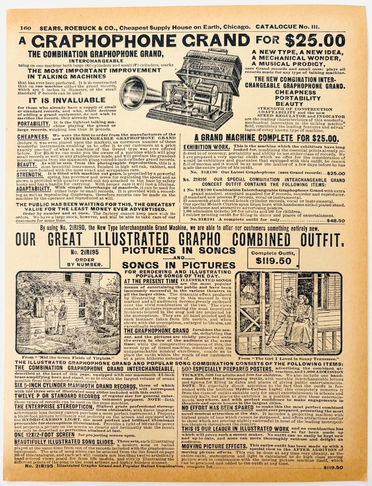 1969 Graphophone Grand 1901 Repro Advertisement Sears Radio Music DWU16H - Image 2 of 2