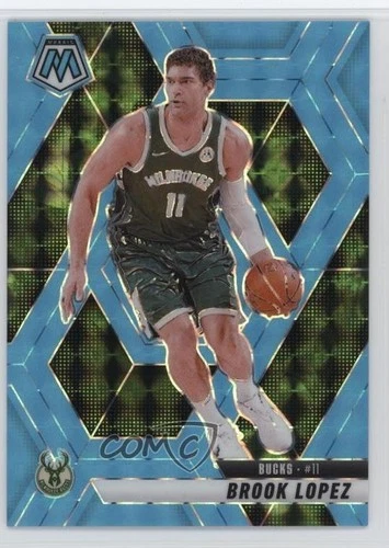 2024-25 Panini Mosaic Fluorescent Blue Mosaic Prizm 25/75 Brook Lopez #45