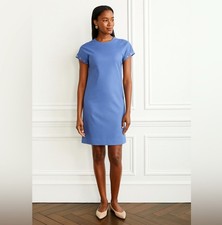 NEW Tahari Chambray Linen Blend Shift Dress Blue Size 10 Knee Length Resort