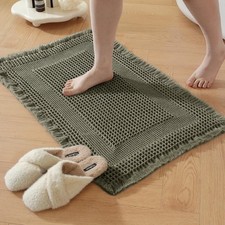 Waffle Bath Mat - Non Slip Bathroom Rugs - Washable Super Absorbent Quick D...
