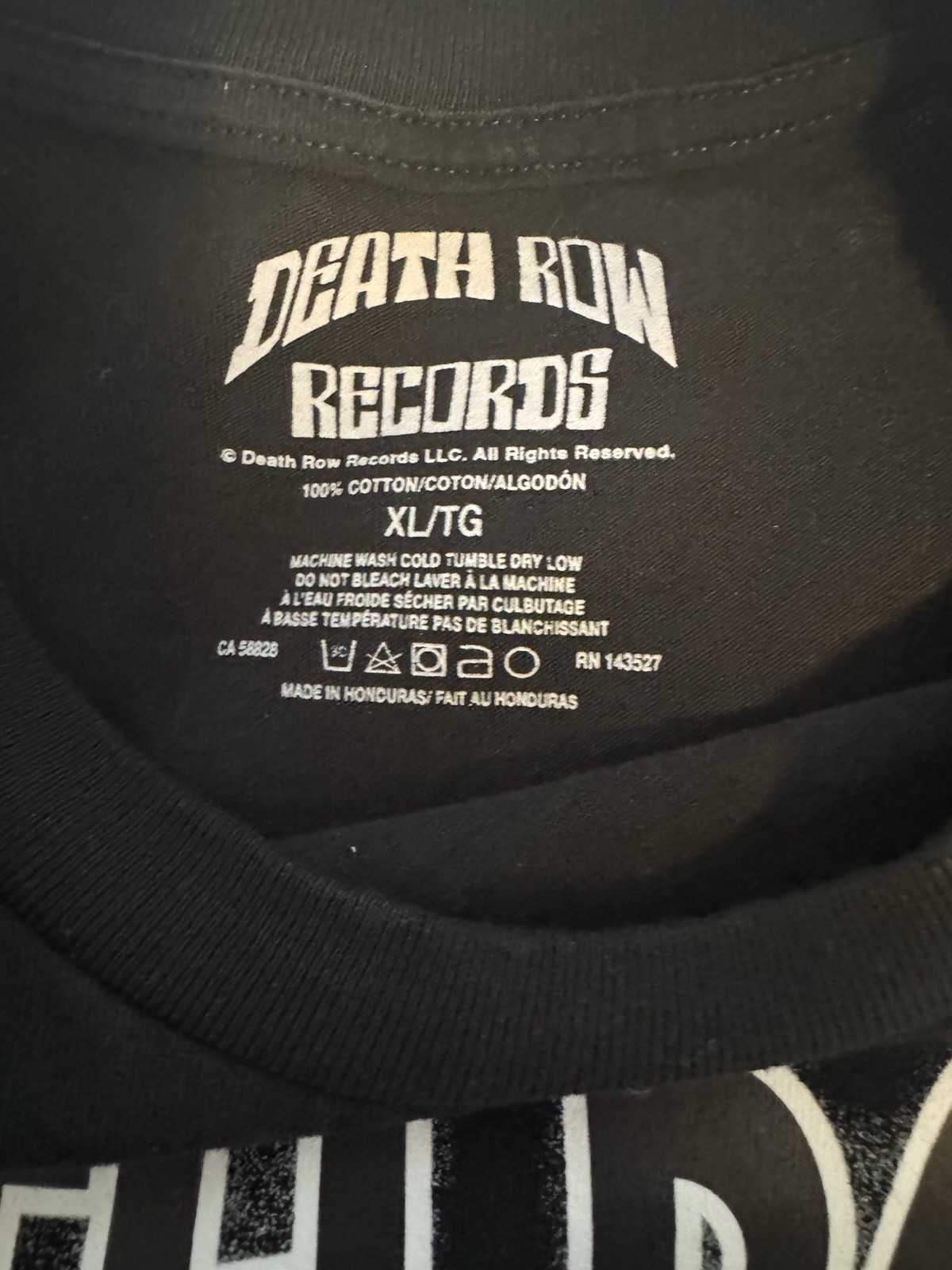 FILA T shirt Death Row Records uomo XL nera scheletro manica corta streetwear LA