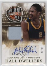 2013-14 Panini Intrigue Hall Dwellers Material 40/49 Alex English Auto HOF 3b8