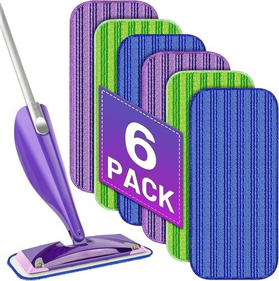 #ad 6 Pack Reusable Mop Pads Compatible with Swiffer Wet Jet Mop Wet Pads Refill $14.80