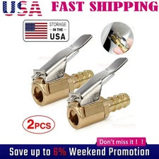 8mm Open Flow Air Chuck with Lock Connector Tire Inflator Valve and Clamp Kit