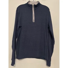 The Normal Brand Men's Small Puremeso Weekend Quarter Zip Pullover Blue New