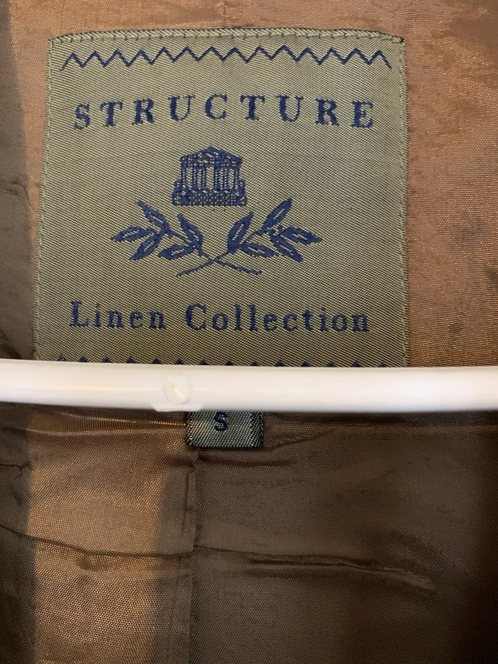 Structure Men’s Linen Collection Size S Casual Blazer Sport Coat Preppy Tan - Image 3 of 4