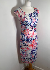 L. K. Bennett Hannah pattern print pencil dress UK 10 VGC floral sheath shift
