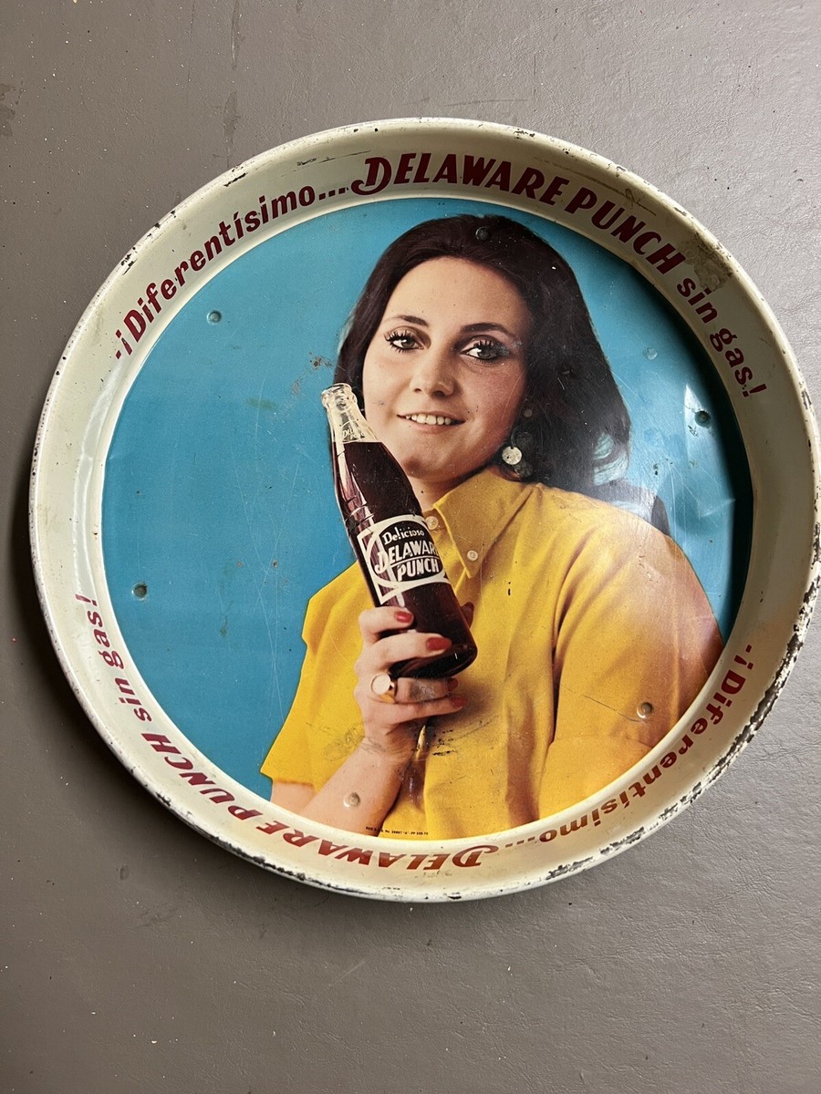 Vintage Mexican Mexico Delaware Punch Soda Metal Tray | eBay