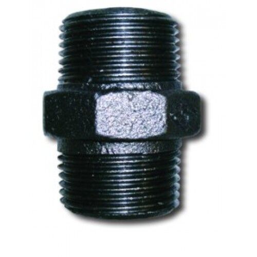 Accesorio de tubería de hierro maleable negro pezón hexagonal de 1-1/2" BSP - Imagen 1 de 1