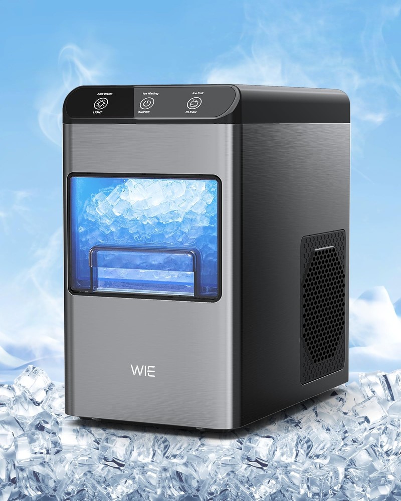 Nugget Countertop Ice Maker, 37lbs/24H Soft Chewable Pebble Portable Ice Mach...