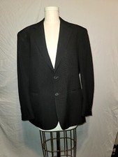 Stafford Sport Coat Blazer Soft Jacket Mens 40S Classic Fit Black Buttons
