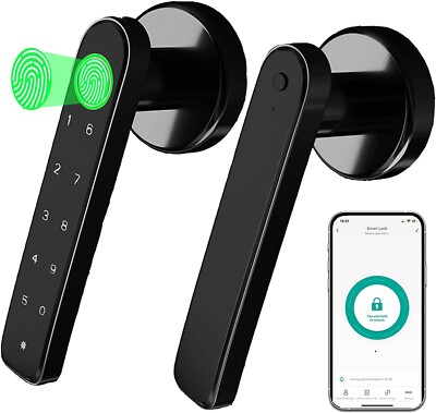 Smart Fingerprint Door Lock Biometric Door Lock With Handle & WiFi App Control