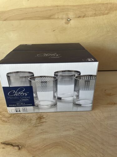 Mikasa Cheers Metallic Ombre Double Old Fashioned Glasses