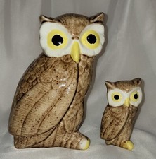 VTG Cute Pair Mom  Baby Ceramic Owls
