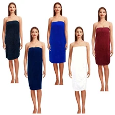 Women's Body Wrap Towel Cotton Terry Shower Bath Ladies Bathrobe Spa Body