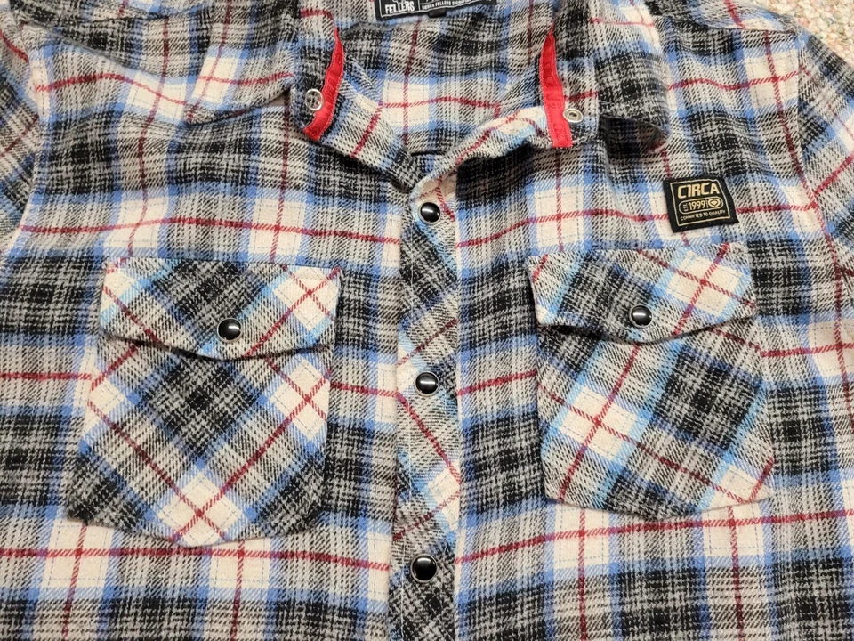 Camisa Circa Hombres Grande Multi Cuadros Franela Sierra Fellers Firma Skateboarding Foto 4 de 4