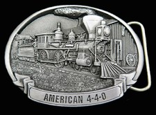 Steam Train American 440 Railroad C J Vintage Belt Buckle