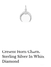 Kendra Scott Sterling Silver Cresent Horn Charm with White Diamond accent 