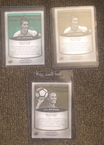 2019 UPPER DECK GOODWIN CHAMPIONS ALI KRIEGER GREEN 3 CARD LOT - Picture 2 of 2