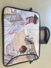 monet printed soft computer bag