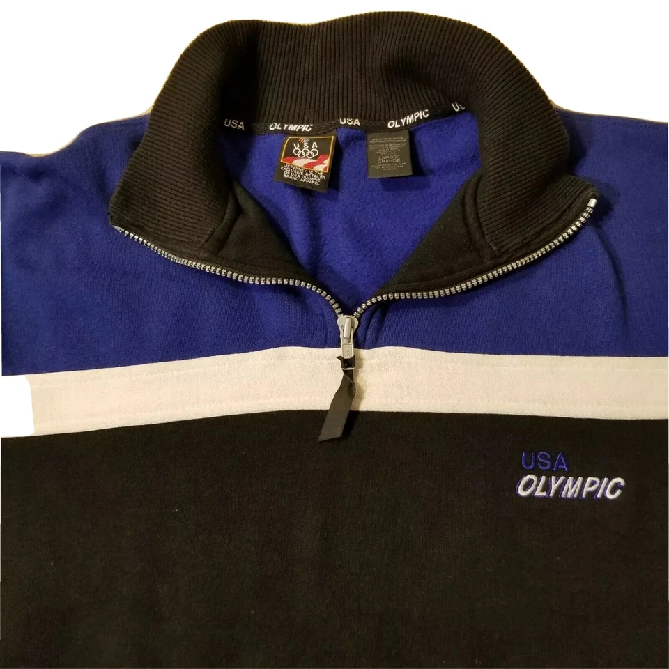 Suéter Olímpico De Colección JC Penny EE. UU. Para Hombre Grande Negro Azul Blanco Mezcla de Colores Foto 2 de 4