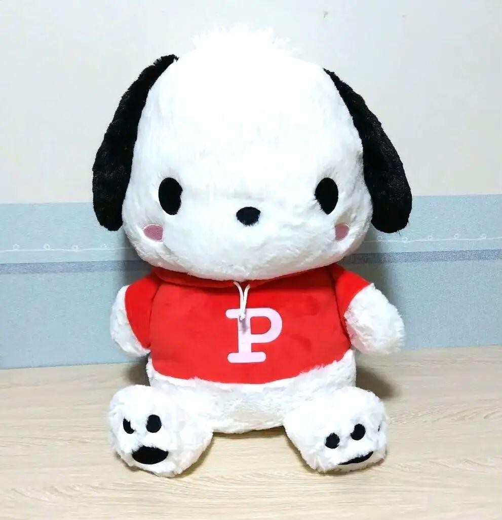 Pochacco Giga Jumbo Big Plush Doll Fluffy Toy Sega Red Hoodie