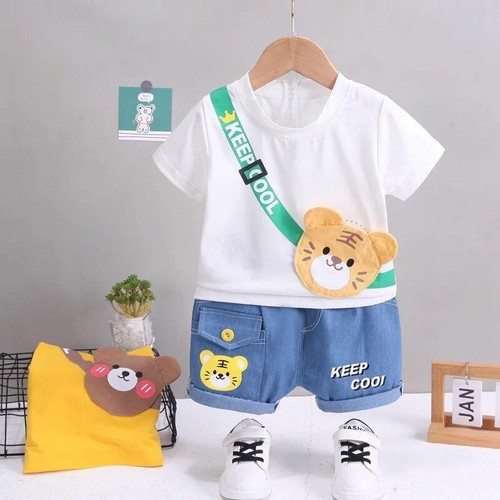 Summer Baby Boys Girls Clothing Sets Cartoon Cotton T-shirt + Shorts 2pcs Suits - Picture 10 of 19