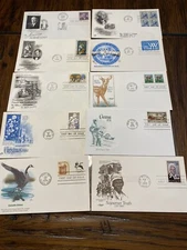 Vintage First Day Issue Stamp Envelopes Lot Of 10